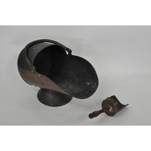 102 - Antique Copper coal scuttle AF