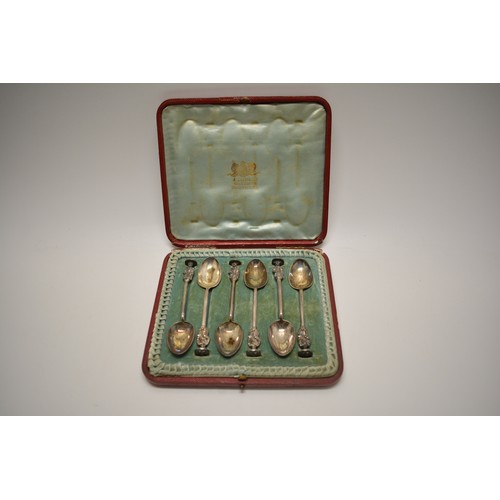 117 - Boxed antique silver apostle style spoons by Thomas Bradbury 1898