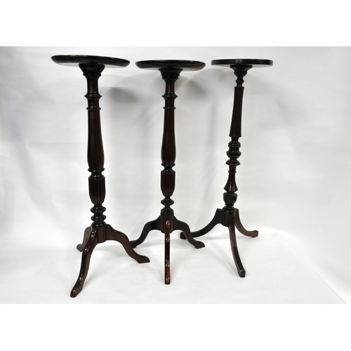 133 - Pair of mahogany pedestals plus one other