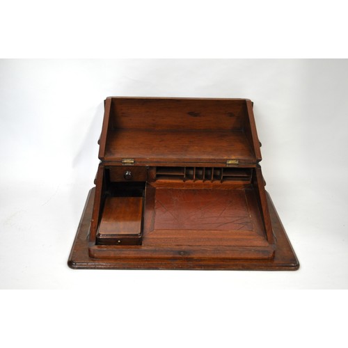 140 - Vintage table top clerk's desk/writing slope  with lift up lid and internal fitted interior, approx ... 