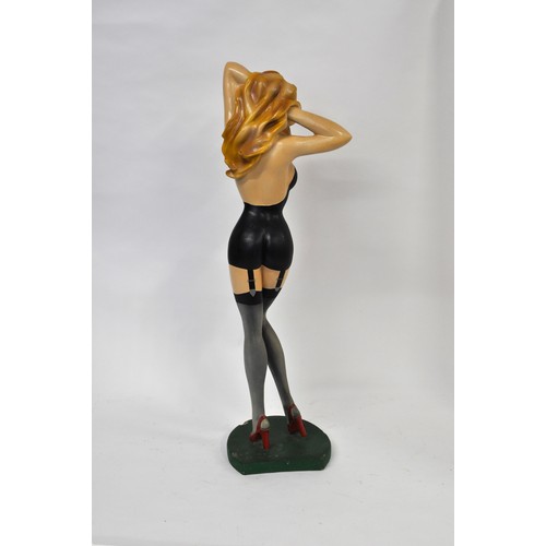 149 - Vintage large MODEL OF A PIN-UP GIRL, standing on fibreglass base, approx H89cm.