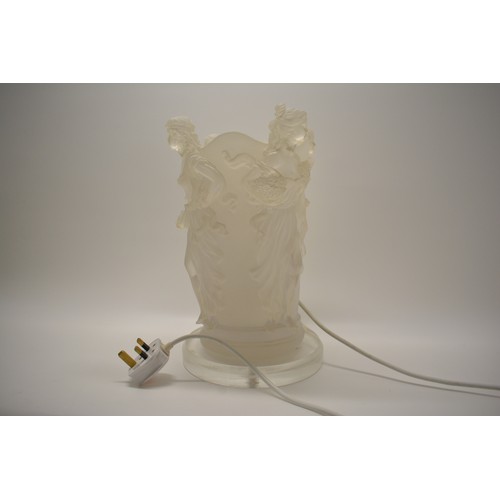 163 - Table lamp by Widdop Bingham, approx H31cm with one similar style figure, PAT tested.