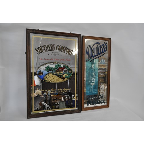 168 - Southern Comfort advertising Mirror together with Dewar's Special Whiskies Mirror