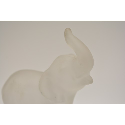 204 - A vintage Goebel glass animal study of a trumpeting elephant.