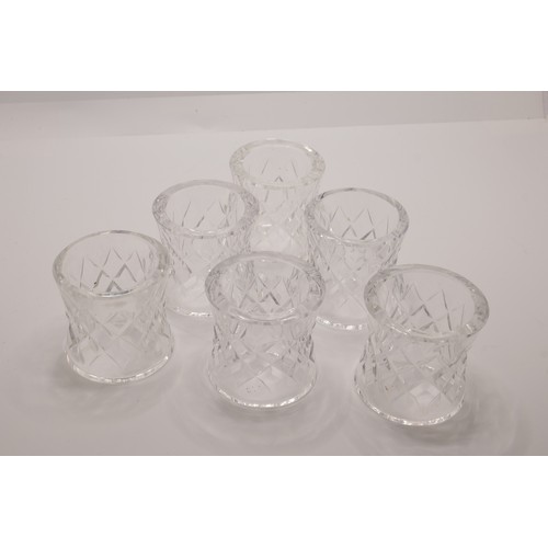 207 - Set of x6 cut crystal napkin holders by Waterford Crystal.