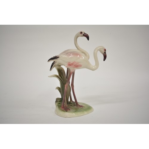 211 - Possibly Art Deco - Vienesse/Austrian Figurine of a pair of Flamingos by Keramos Wein.