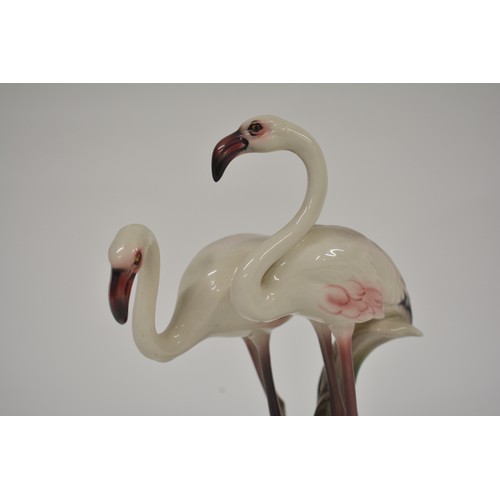 211 - Possibly Art Deco - Vienesse/Austrian Figurine of a pair of Flamingos by Keramos Wein.