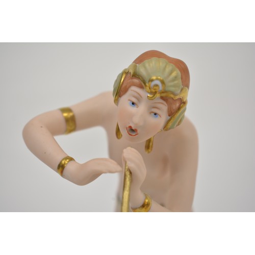 223 - Royal Dux hand painted Art Deco figure of a snake charmer