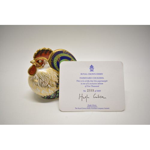 231 - Royal Crown Derby large 'Farmyard Cockerel' paperweight, exclusive edition of no. 2333 of 5000, sign... 