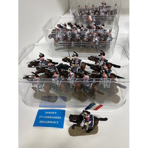 240 - In excess of 130 military metal figures predominantly Napoleonic Wars, painted; various regiments an... 