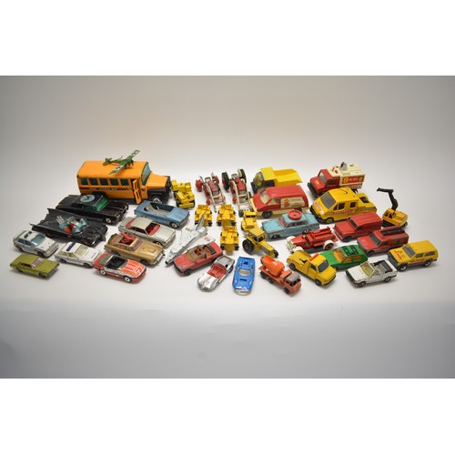 245 - Mixed collection of diecast models to include lego, corgi, matchbox etc, played with condition