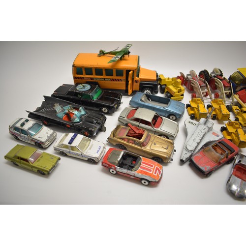 245 - Mixed collection of diecast models to include lego, corgi, matchbox etc, played with condition