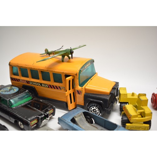 245 - Mixed collection of diecast models to include lego, corgi, matchbox etc, played with condition