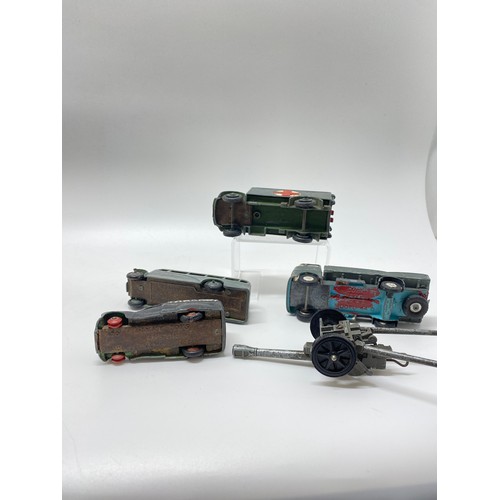 246 - A variety of Dinky and other diecast vehicles, to include industrial, freight, and military-related