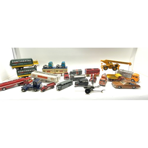 246 - A variety of Dinky and other diecast vehicles, to include industrial, freight, and military-related