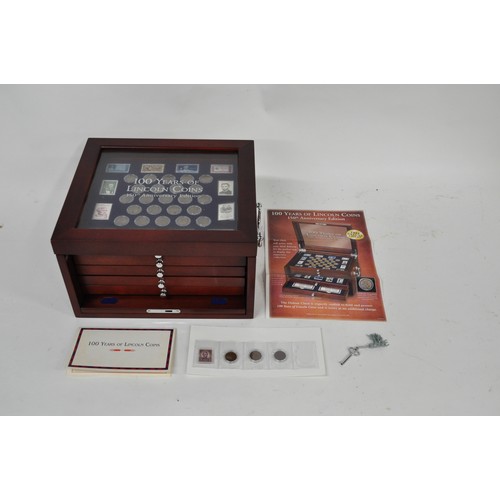 263 - 100 Years of Lincoln Coins - 150th Anniversary Edition Presentation Chest containing three drawers o... 