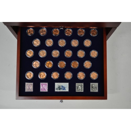 263 - 100 Years of Lincoln Coins - 150th Anniversary Edition Presentation Chest containing three drawers o... 