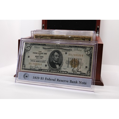 265 - PCS Stamps and Coins The Complete Denomination Set of 1929 Federal Reserve Bank Notes in a presentat... 