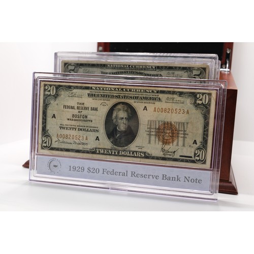 265 - PCS Stamps and Coins The Complete Denomination Set of 1929 Federal Reserve Bank Notes in a presentat... 