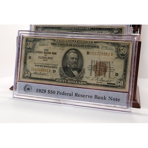 265 - PCS Stamps and Coins The Complete Denomination Set of 1929 Federal Reserve Bank Notes in a presentat... 