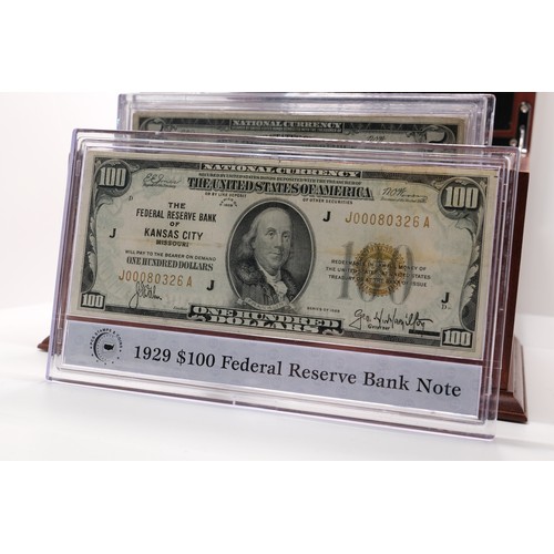 265 - PCS Stamps and Coins The Complete Denomination Set of 1929 Federal Reserve Bank Notes in a presentat... 