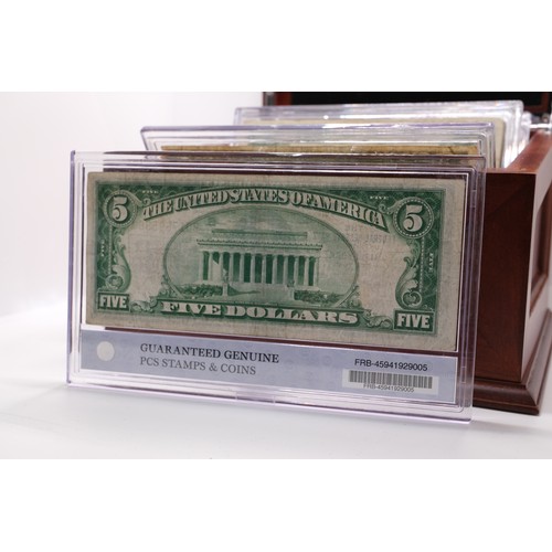 265 - PCS Stamps and Coins The Complete Denomination Set of 1929 Federal Reserve Bank Notes in a presentat... 