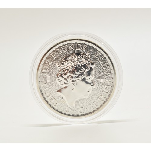 270 - Royal Mint 2021 British Britannia £2 silver bullion coin in capsule.  In 2021 The Royal Mint release... 