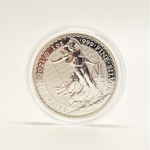 271 - Royal Mint 2021 British Britannia £2 silver bullion coin in capsule.  In 2021 The Royal Mint release... 