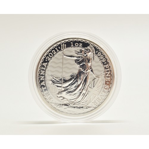 272 - Royal Mint 2021 British Britannia £2 silver bullion coin in capsule.  In 2021 The Royal Mint release... 