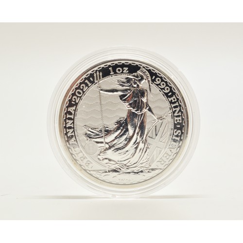 273 - Royal Mint 2021 British Britannia £2 silver bullion coin in capsule.  In 2021 The Royal Mint release... 