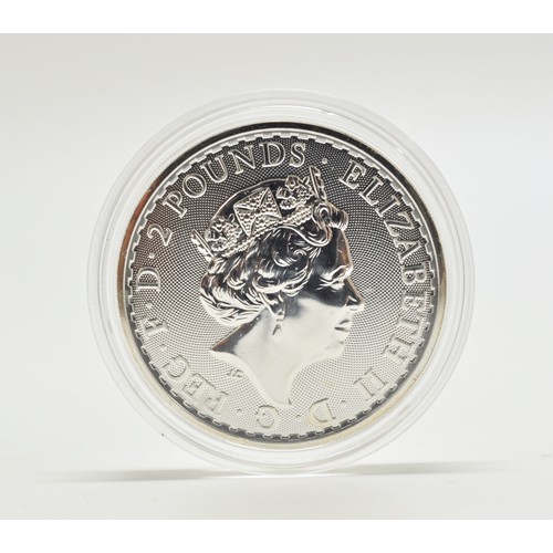 273 - Royal Mint 2021 British Britannia £2 silver bullion coin in capsule.  In 2021 The Royal Mint release... 