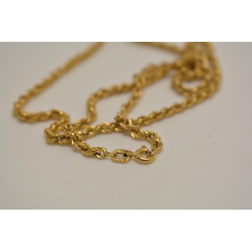 308 - 9ct gold rope chain (17