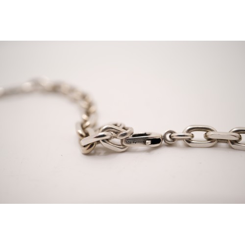 314 - Gucci sterling silver interlocking G 60cm chain necklace with lobster clasp fastening, unisex. item ... 