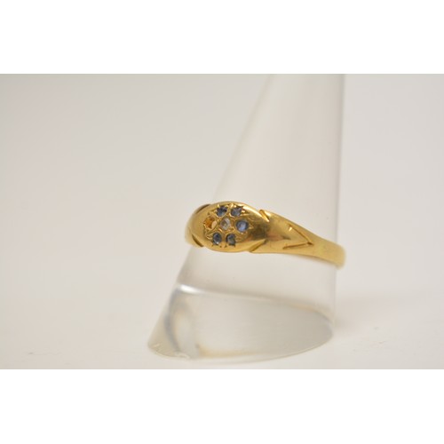 329 - 22ct yellow gold band (6g) together with 18ct gold ring with stones gross weight (2.75g) AF.