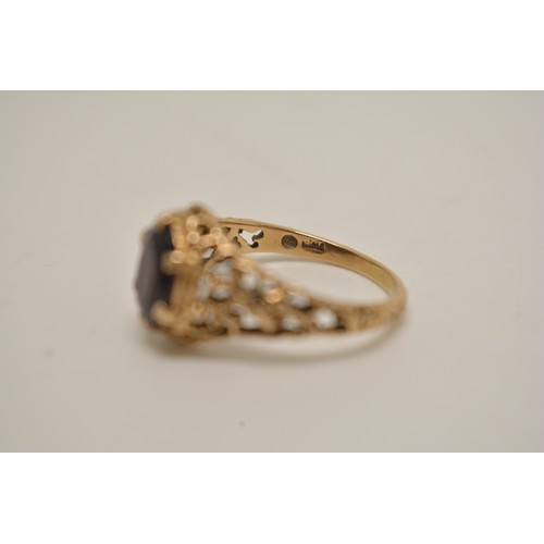 333 - x2 vintage gold rings - x1 marked 18ct gold with central diamond bark design to mount 4g, the other ... 