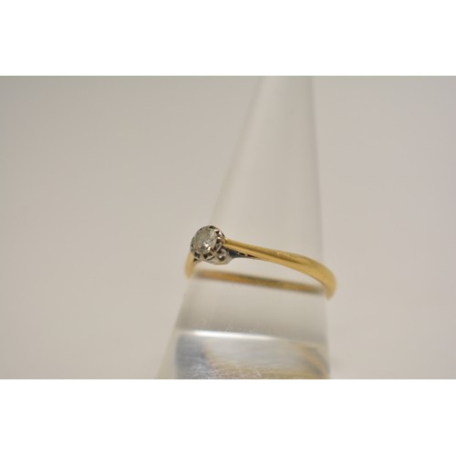 334 - x2 gold rings - 22ct yellow gold band hallmarked Birmingham approx size M/N weight 5.5g.  18ct/plat ... 