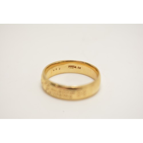 337 - x2 gold sweetheart bands, x1 hallmarked 585 approx weight 3.4g, the other is hallmarked London 375 a... 