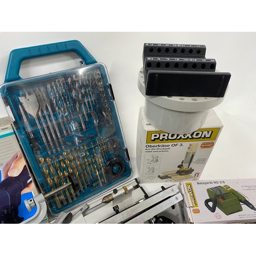 86C - A collection of model making tools to include Proxxon tools incl. lathe, Dremel, together with drill... 