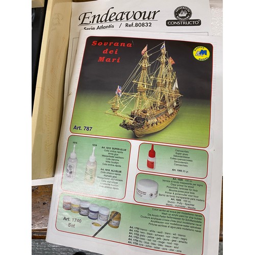 86D - x2 Boxed Construction Model sets of 'Sovereign of the Seas' and  'Endeavour'