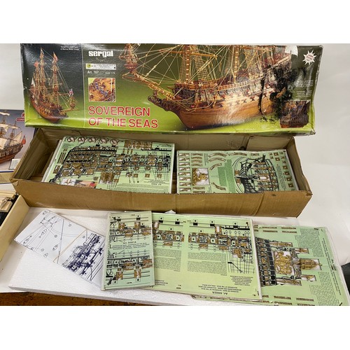 86D - x2 Boxed Construction Model sets of 'Sovereign of the Seas' and  'Endeavour'