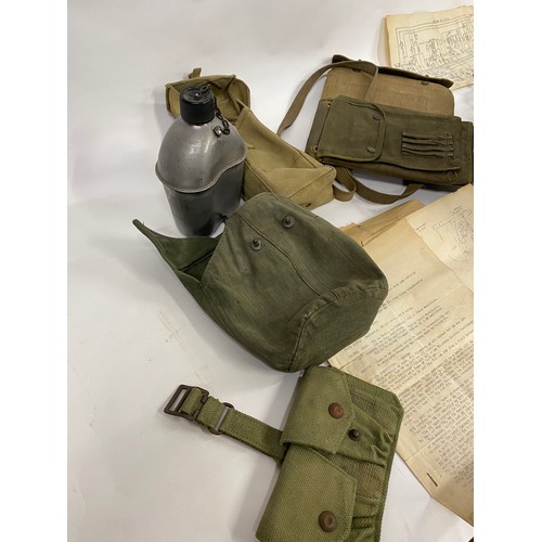 85 - WWII and other Military related items consisting x2 38 set MK II, with instructions/diagrams, canvas... 