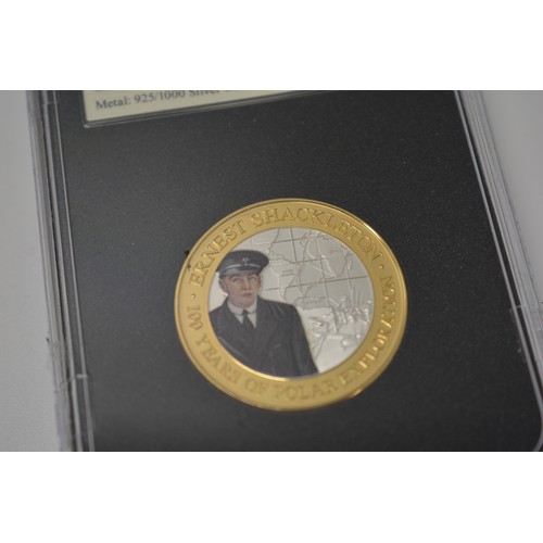 253 - The Discovery of Endurance DateStamp Issue, Jersey 2021, 925/1000 silver proof with 24ct gold plate ... 