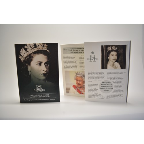 353 - x2 Queen Elizabeth II The Platinum Jubilee BankNote Collection, containing various platinum bank not... 