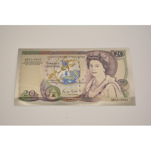 353 - x2 Queen Elizabeth II The Platinum Jubilee BankNote Collection, containing various platinum bank not... 