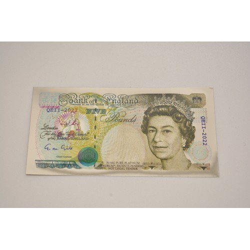 353 - x2 Queen Elizabeth II The Platinum Jubilee BankNote Collection, containing various platinum bank not... 