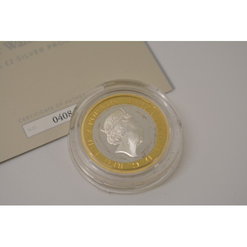 357 - The Royal Mint 2021 silver proof £2 coin - Sir Walter Scott 250th anniversary of his birth, with cer... 