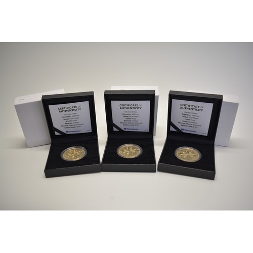 362 - 2022 England Winners' Commemorative Gold plated proof medallion, with certificate and box. Celebrate... 