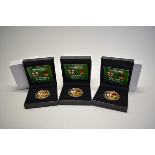 363 - 2022 England Winners' Commemorative Gold plated proof medallion, with certificate and box. Celebrate... 