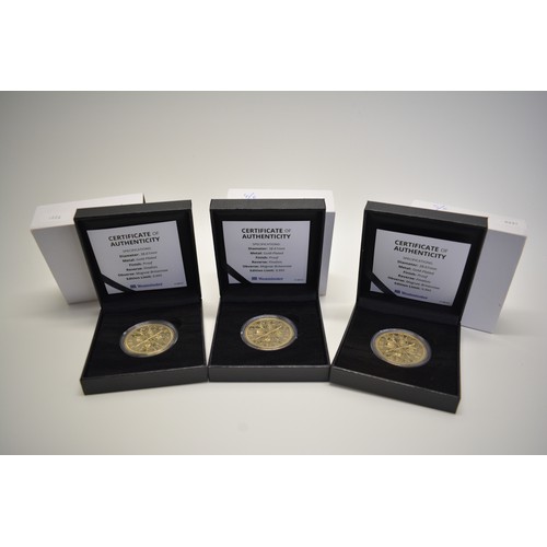 363 - 2022 England Winners' Commemorative Gold plated proof medallion, with certificate and box. Celebrate... 