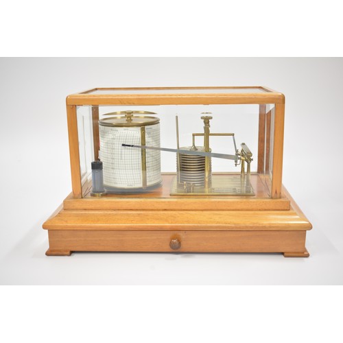 81 - Vintage Cased Barograph by Negretti and Zambra of London, Numbered. R/42716, with inks and under dra... 